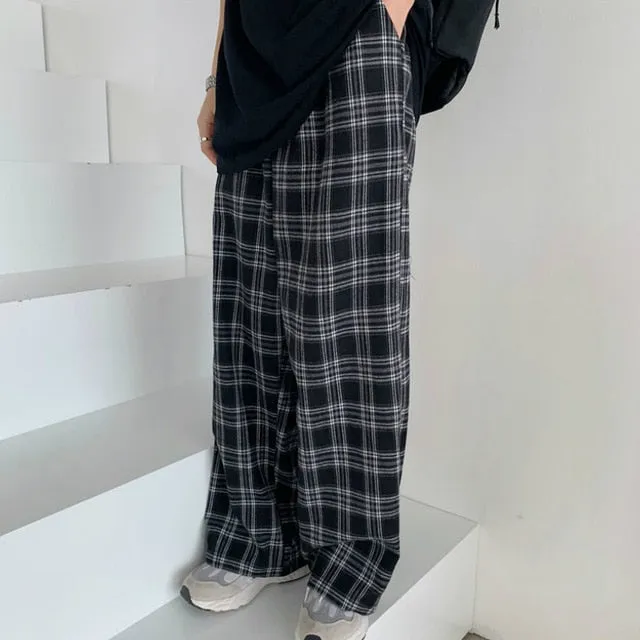 2021 New!!! Women's Plaid Pants Loose Wide Leg Trousers Sizes S - 3XL