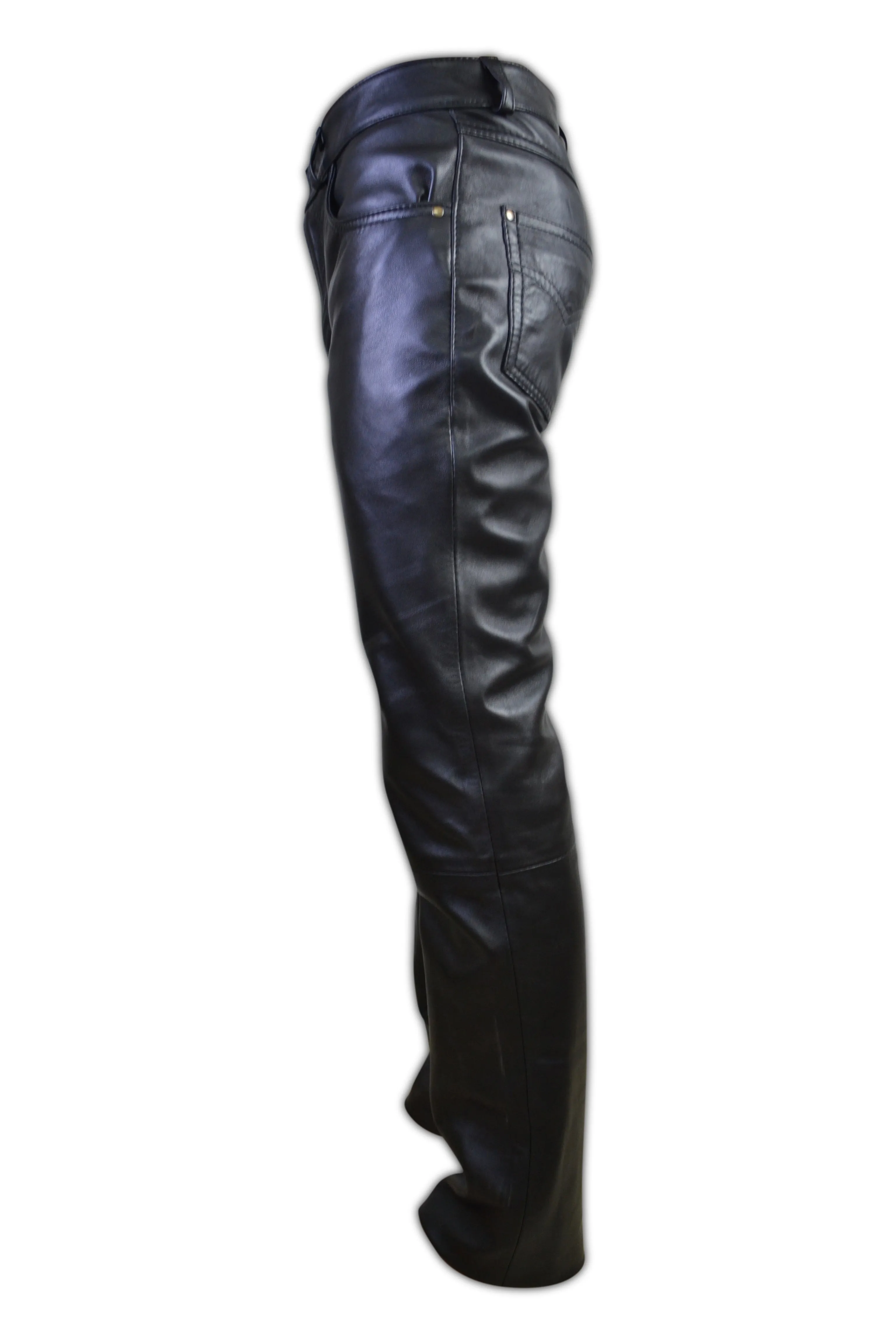 5 Pocket Jeans Style Leather Pant