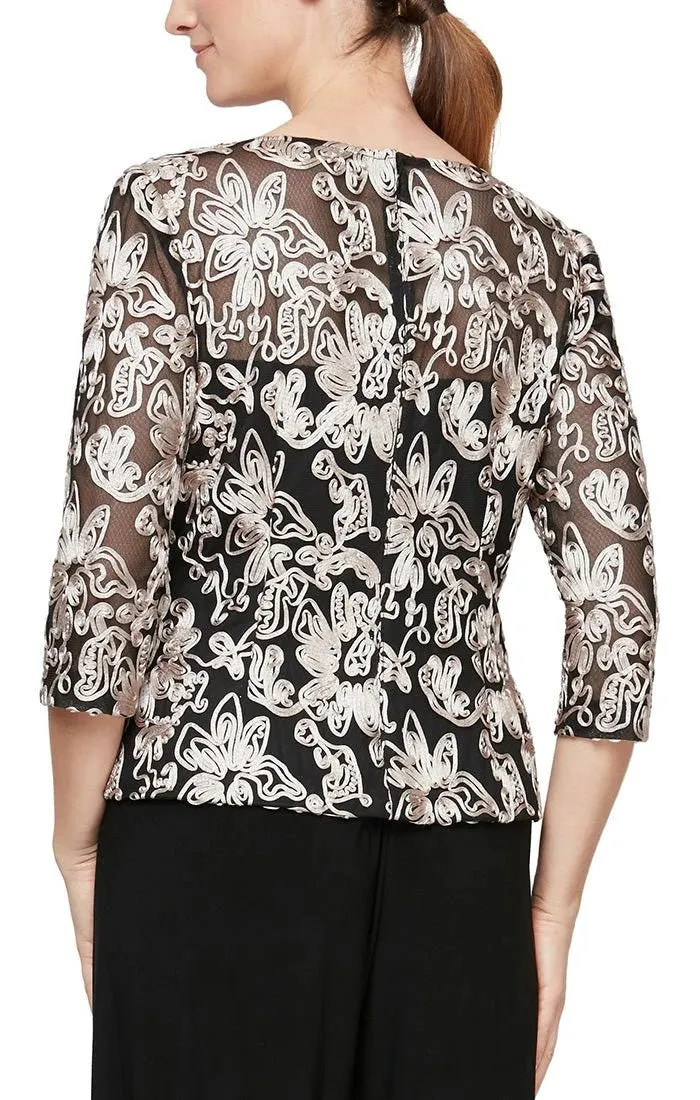 Alex Evenings Soutache Illusion Top