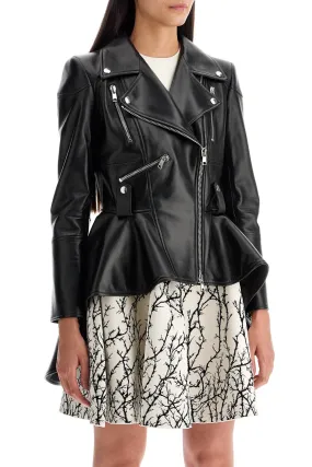 Alexander Mcqueen Peplum Leather Biker Jacket