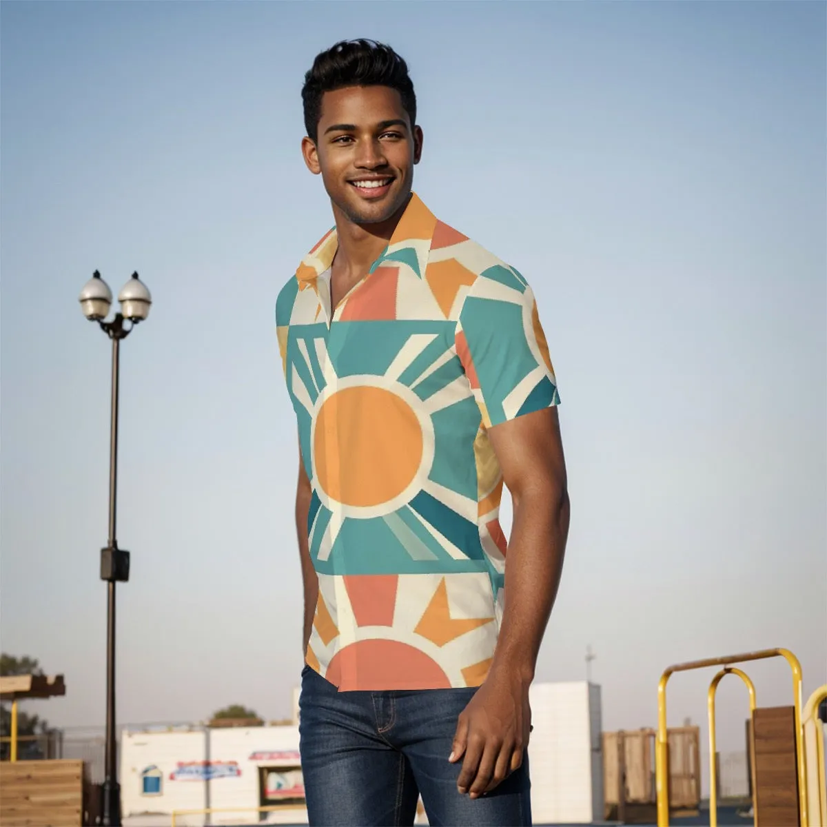 All-Over Print Men's Shirt j6 sunshine, abstract, print