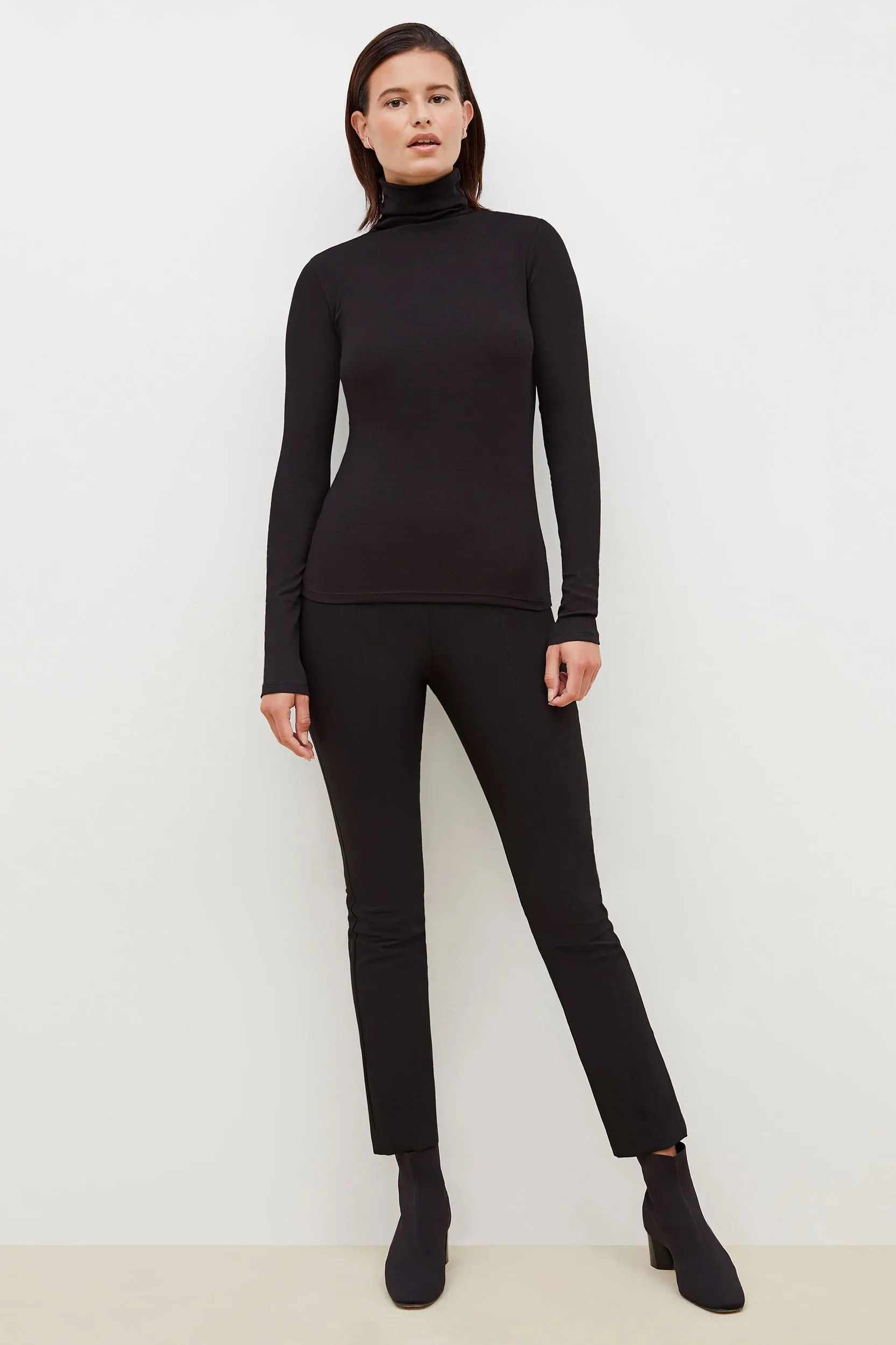 Axam Layering Turtleneck - Ribbed Pima Cotton :: Black