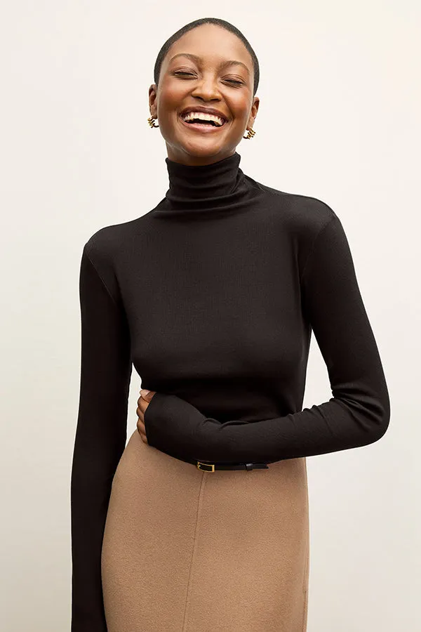 Axam Layering Turtleneck - Ribbed Pima Cotton :: Black