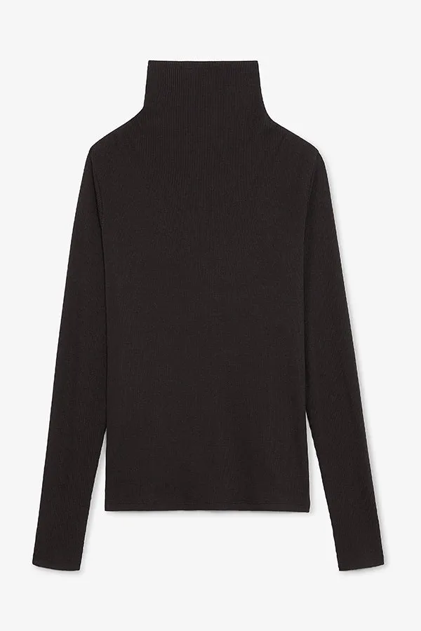 Axam Layering Turtleneck - Ribbed Pima Cotton :: Black