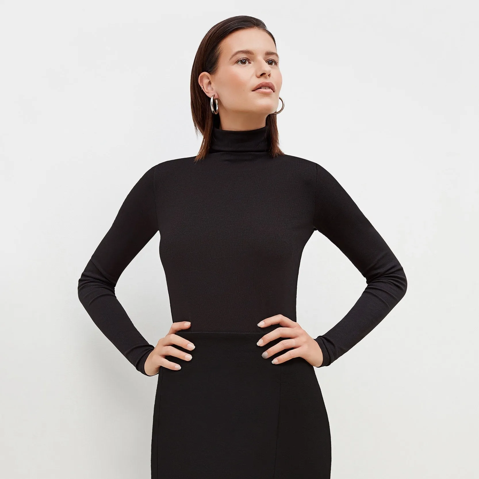 Axam Layering Turtleneck - Ribbed Pima Cotton :: Black