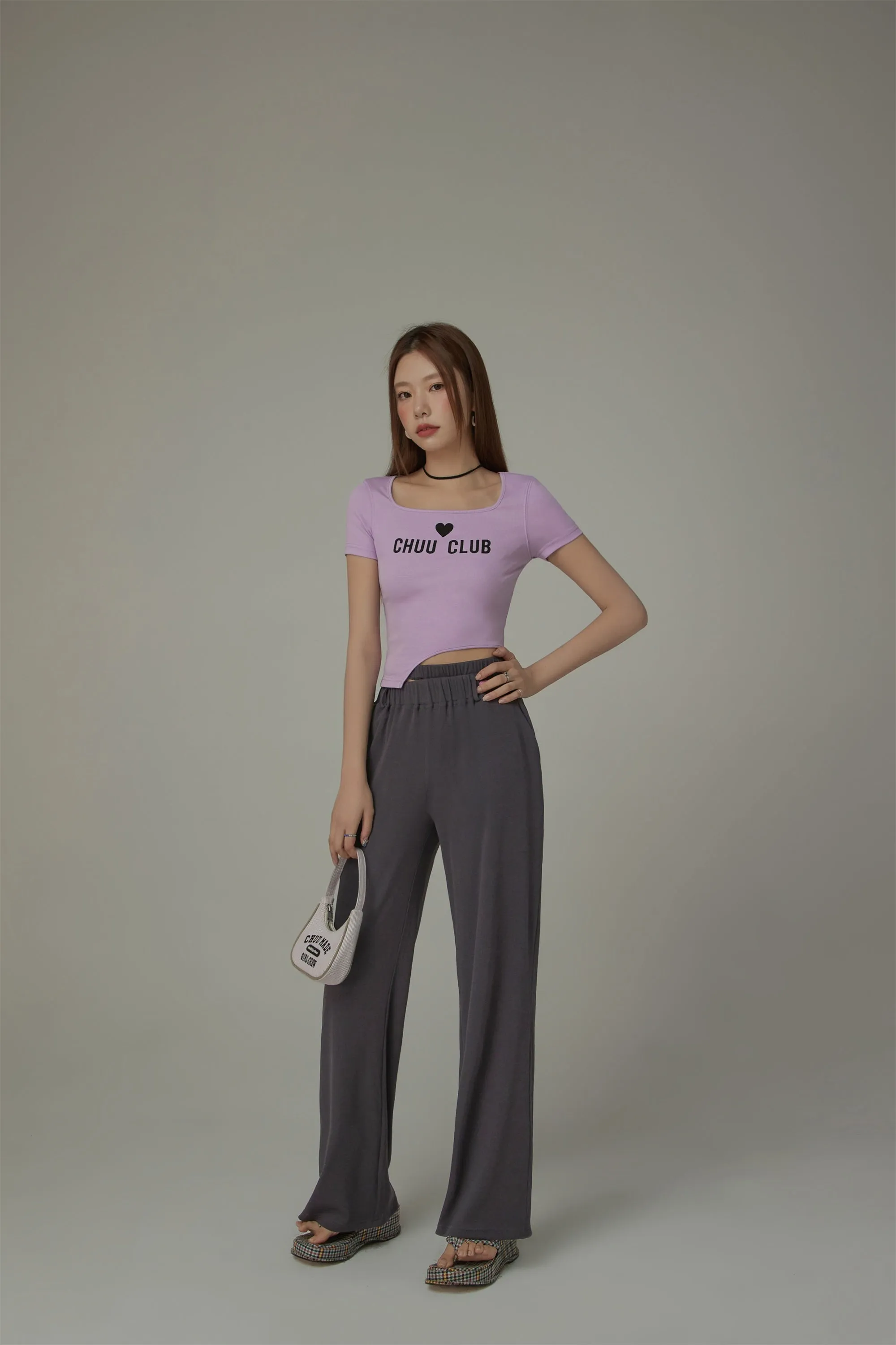 Banding Loose Fit Slit Daily Pants