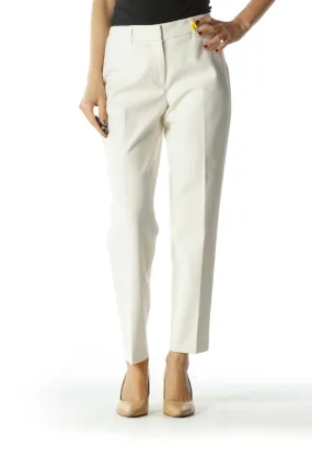 Beige Slim Fit Pants