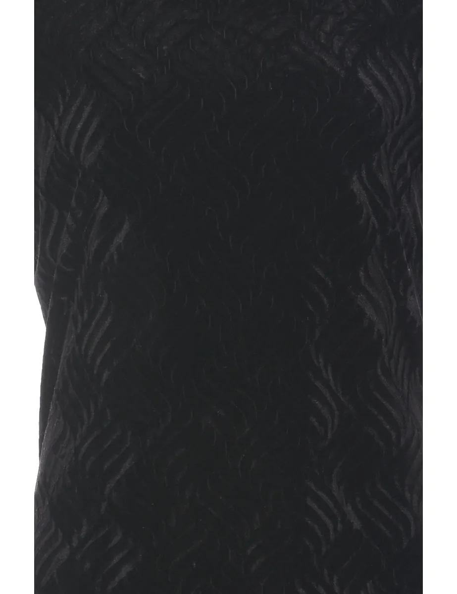 Black Velvet Fabric Evening Top - L