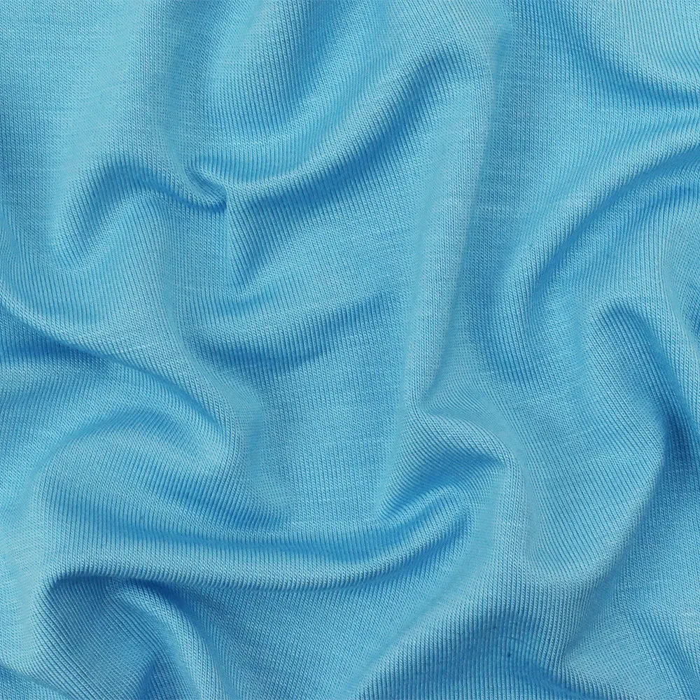 Blue Solid Stretch Spandex Rayon Modal Jersey Knit Fabric