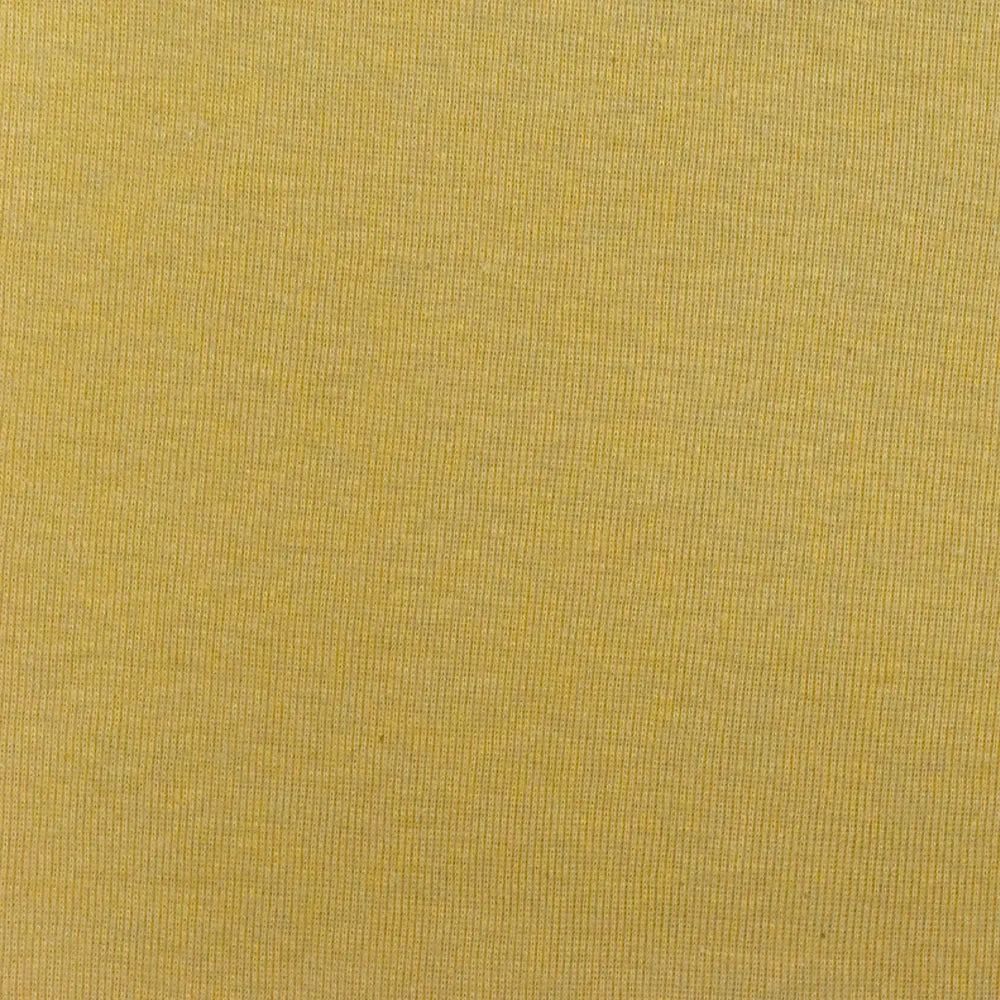 Burnt Yellow Solid Stretch Polyester 1x1 Rib Knit Fabric