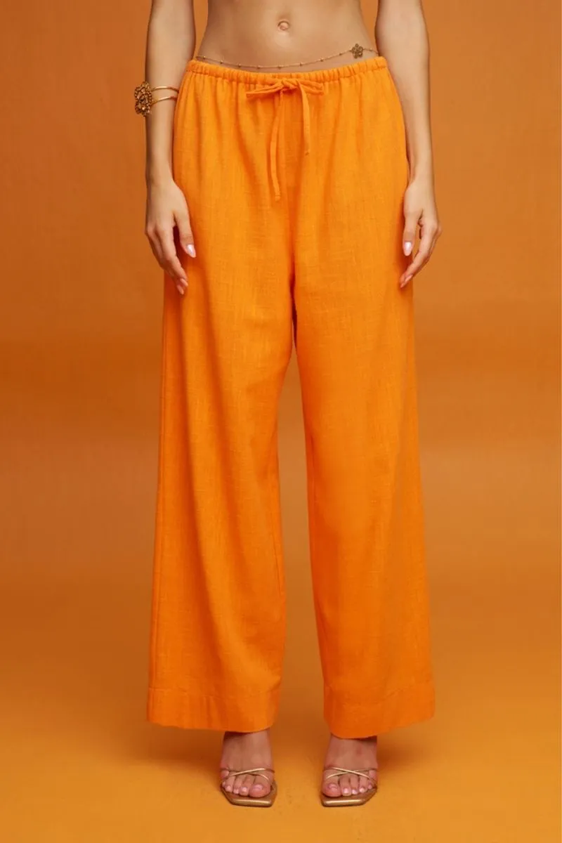 CAMELLIA ORANGE LOOSE FIT PANTS