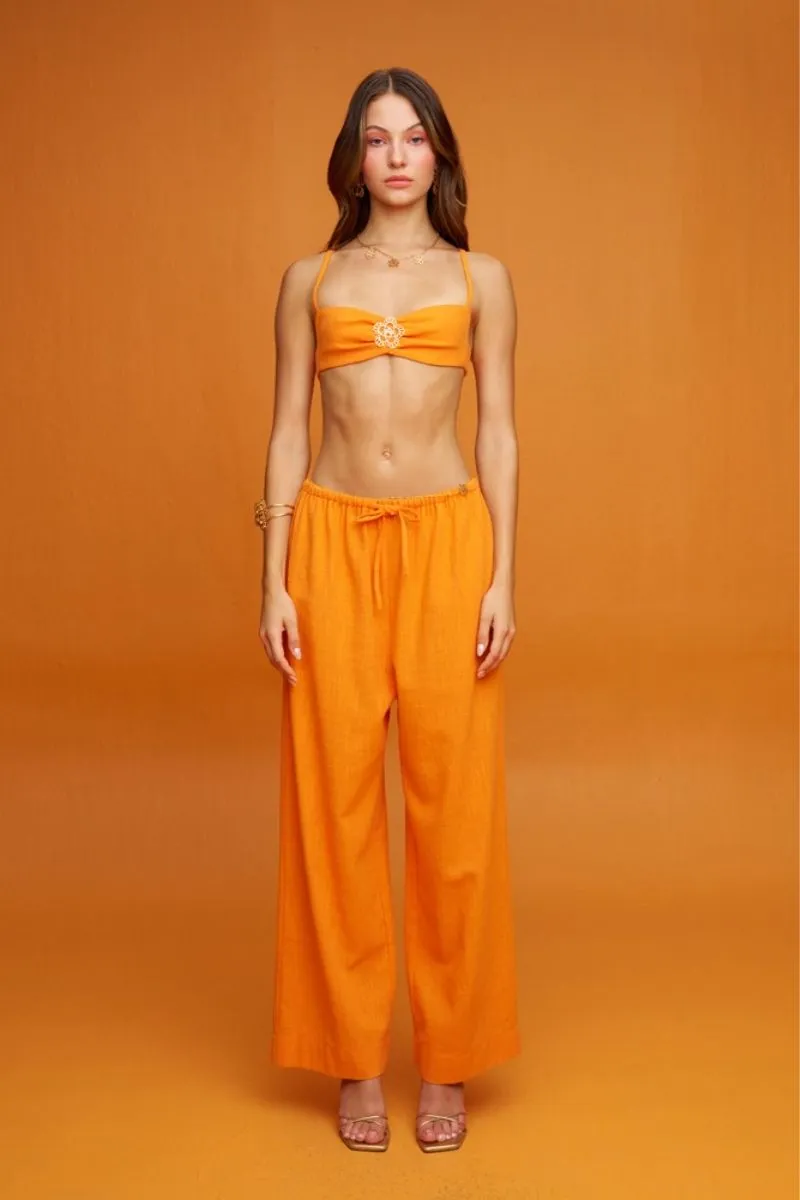 CAMELLIA ORANGE LOOSE FIT PANTS