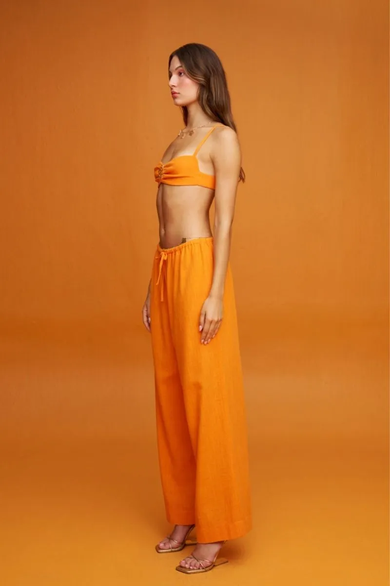 CAMELLIA ORANGE LOOSE FIT PANTS