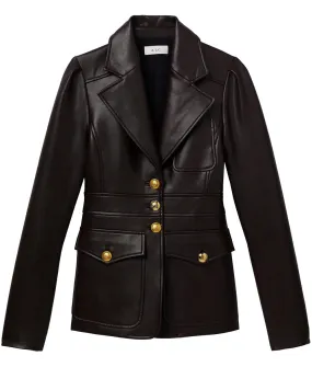 Carob Vegan Leather Amelia Jacket