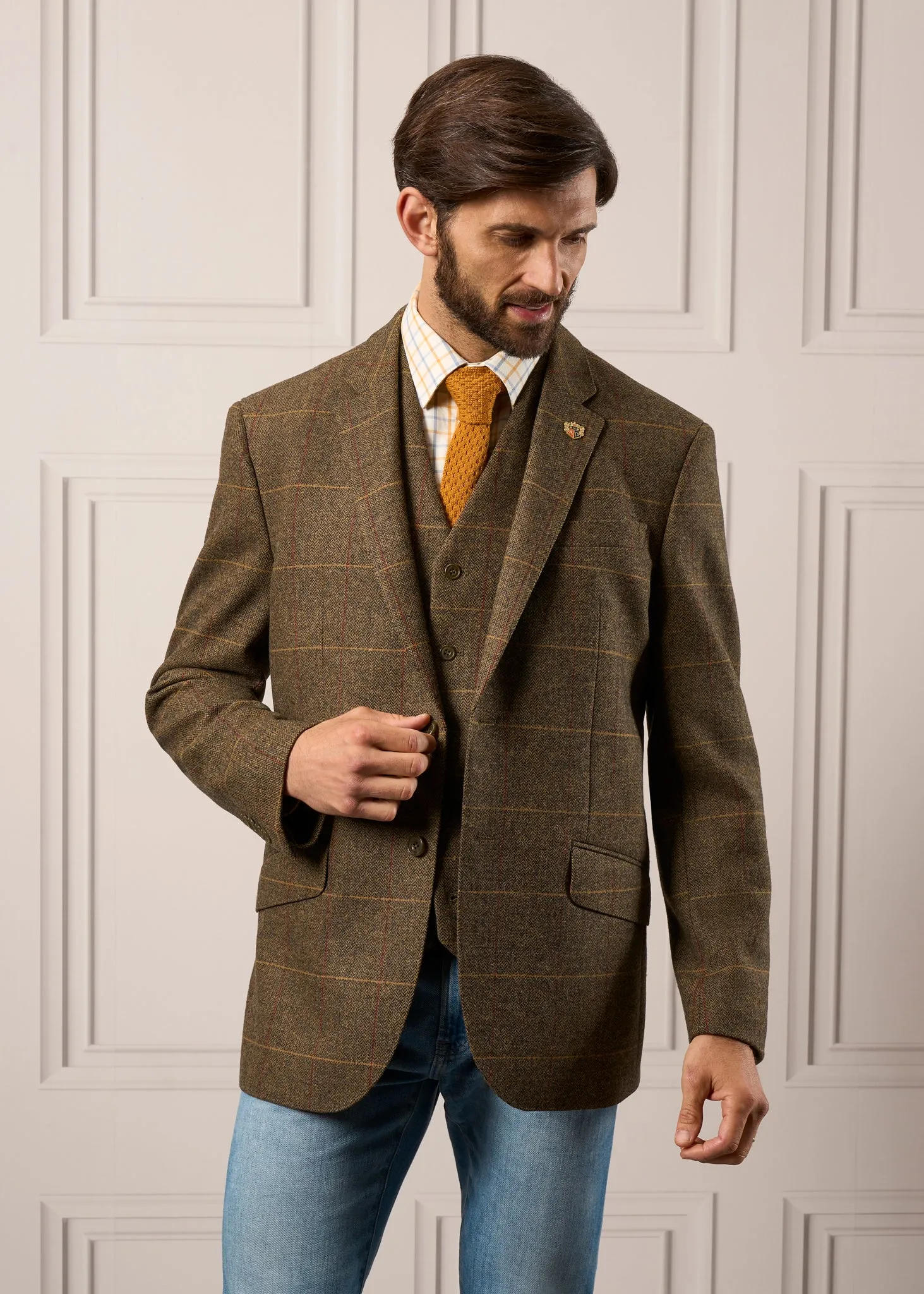 Combrook Men's Tweed Sports Blazer In Teak - Regular Fit