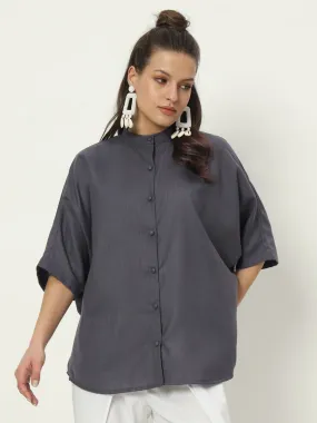 Cotton Oversized Loose Fit Solid Shirt