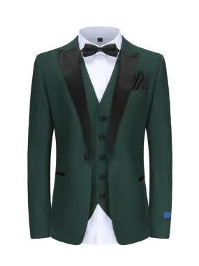 Hunter Green Tuxedo Slim-Fit Satin Peak Lapel TX-500