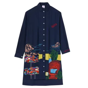 Ibiza, Spain, Palma de Mallorca Navy Blue - K-shirt button down