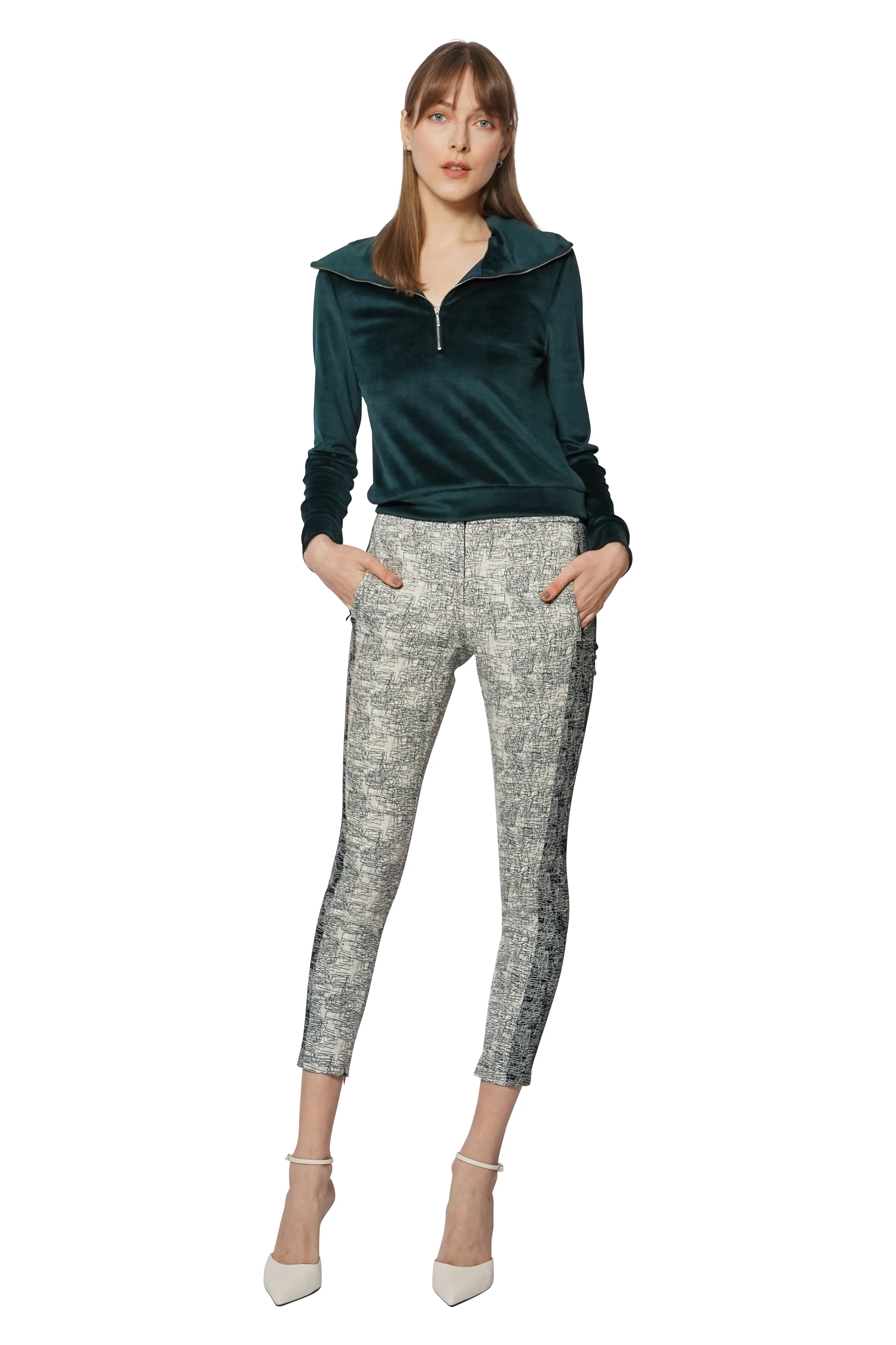 Issy Two-Toned Jacquard Trousers