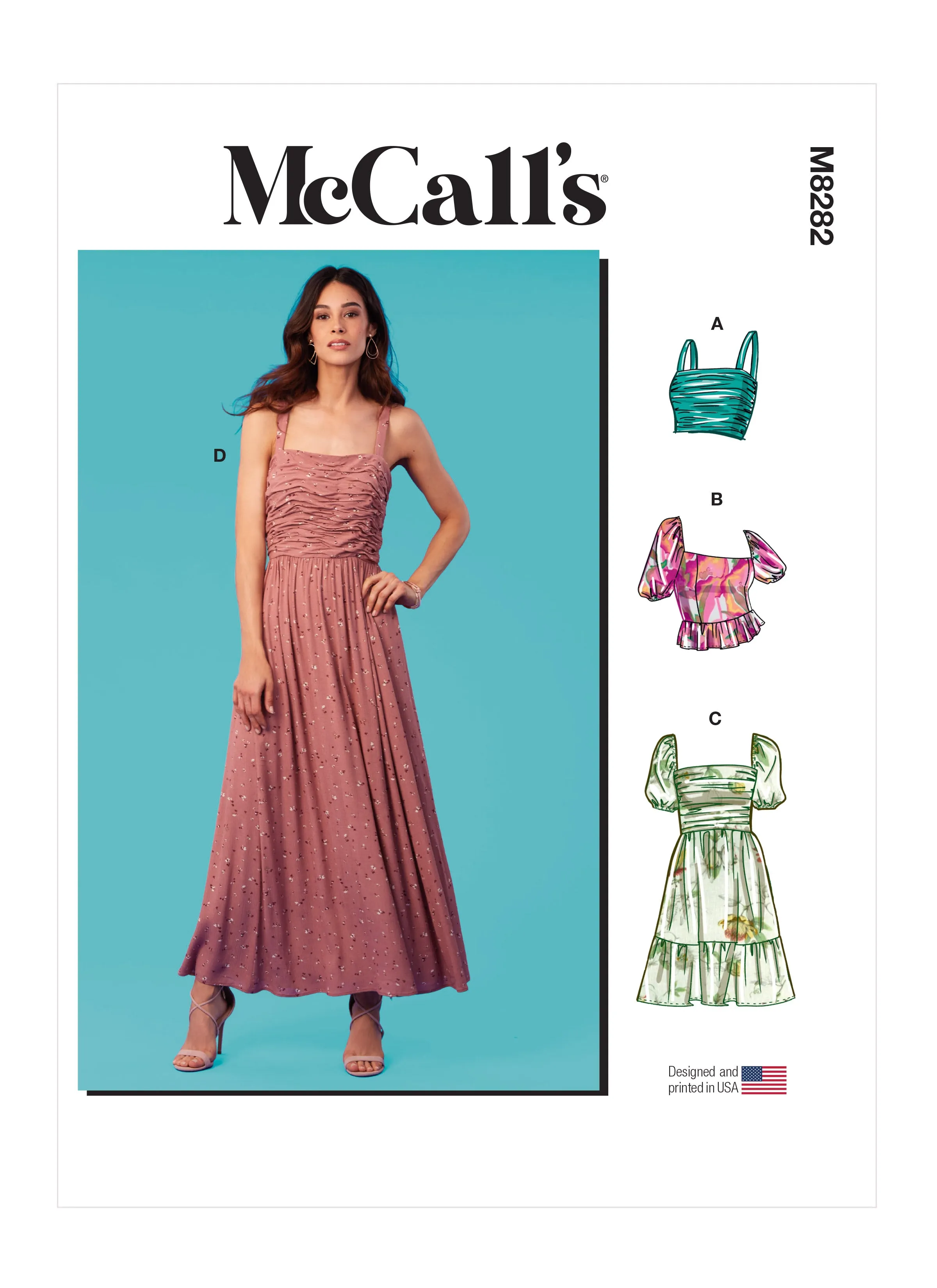 McCalls 8282 Misses' Tops and Dresses sewing pattern