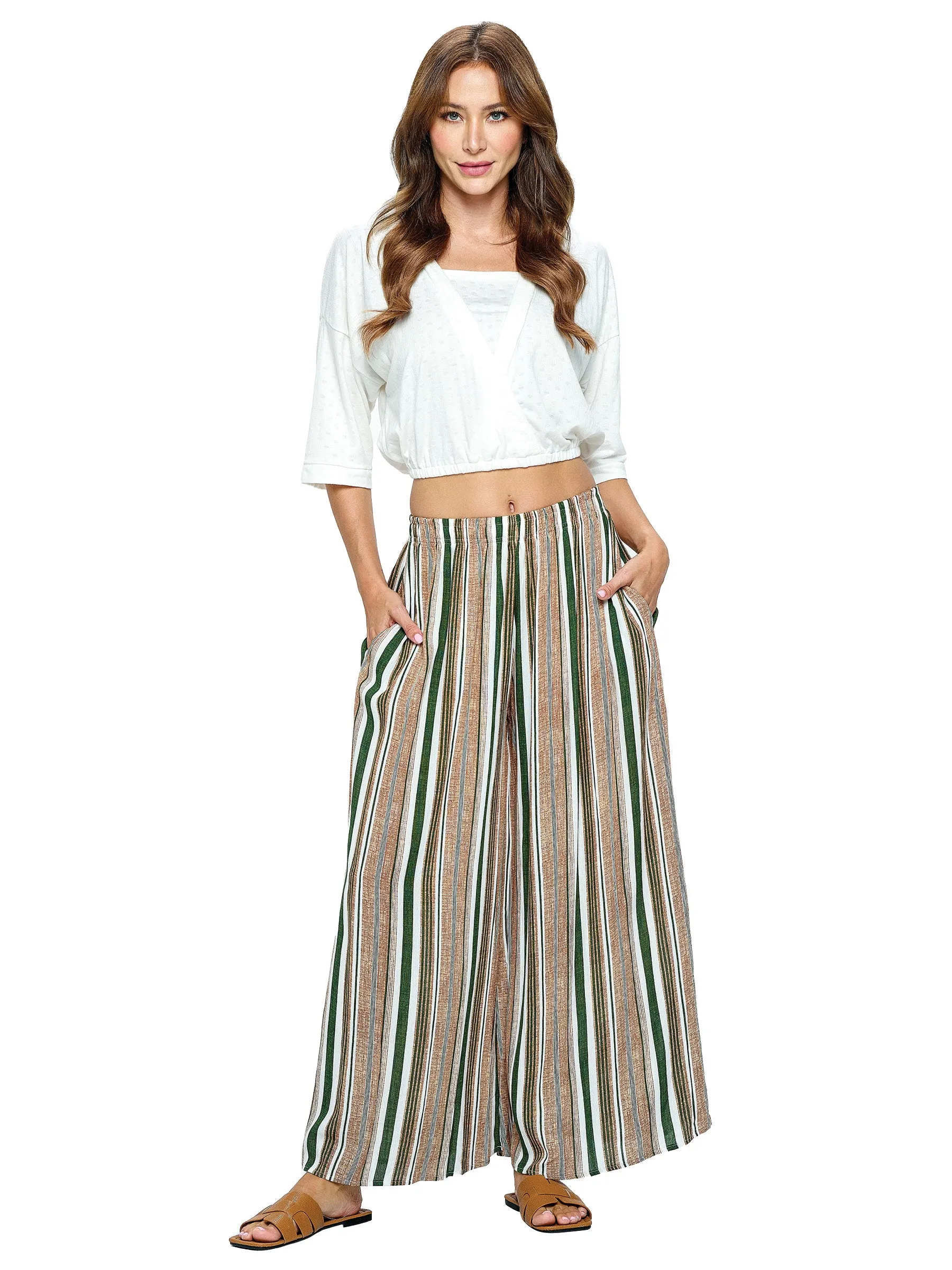 Pants Palazzo Loose Fit Striped