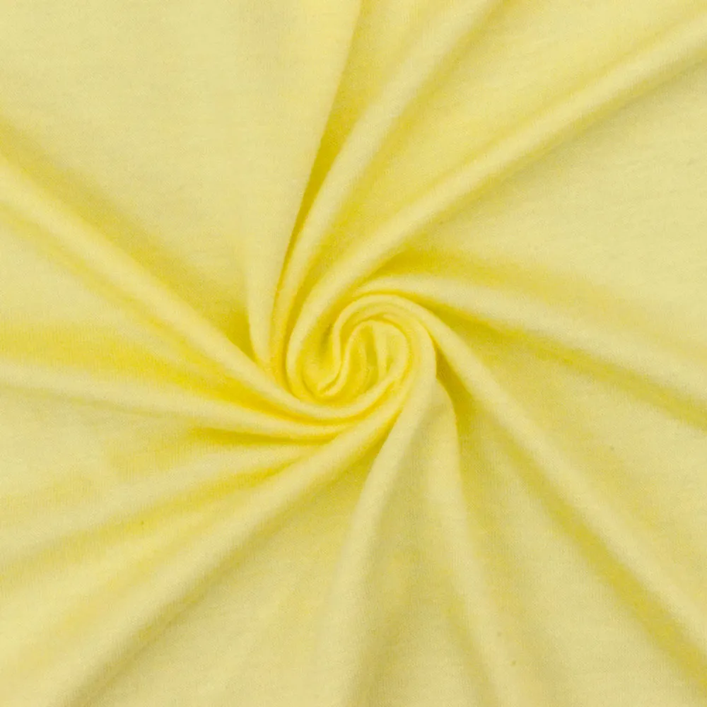 Pastel Yellow Solid Stretch Lycra Bamboo Jersey Knit Fabric