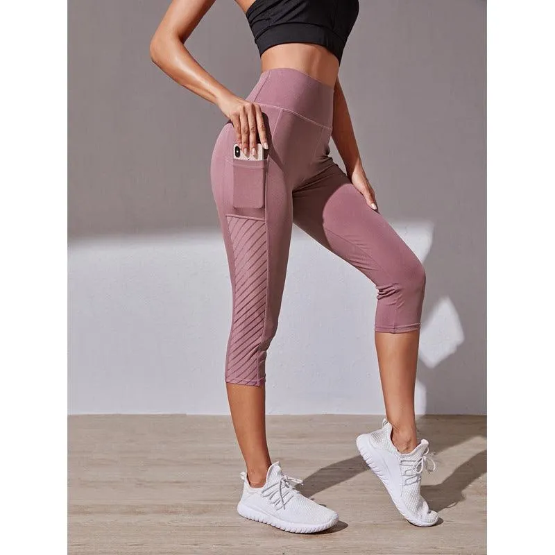 Pocket Slim Fit Cropped Yoga Pants