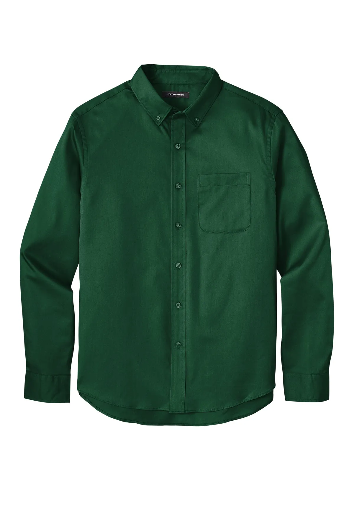 Port Authority® Long Sleeve SuperPro React™ Twill Shirt - Dark Green