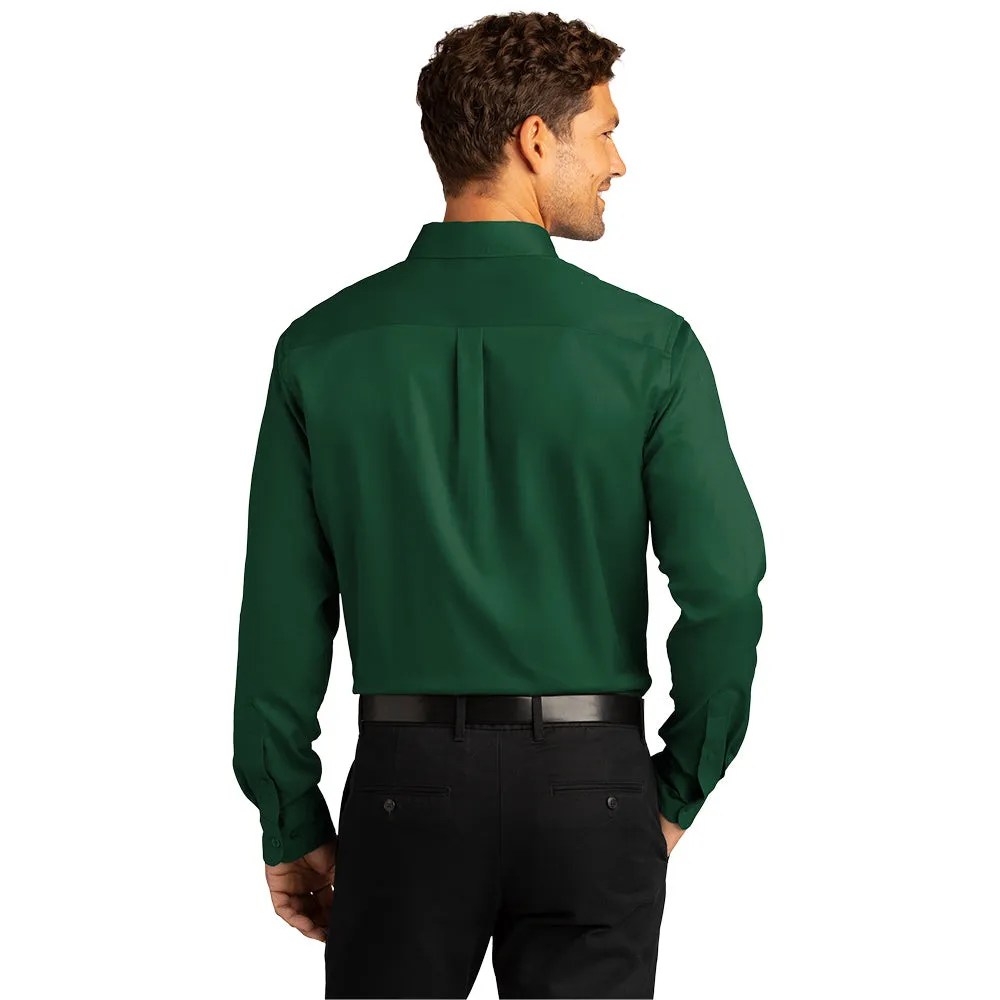 Port Authority® Long Sleeve SuperPro React™ Twill Shirt - Dark Green