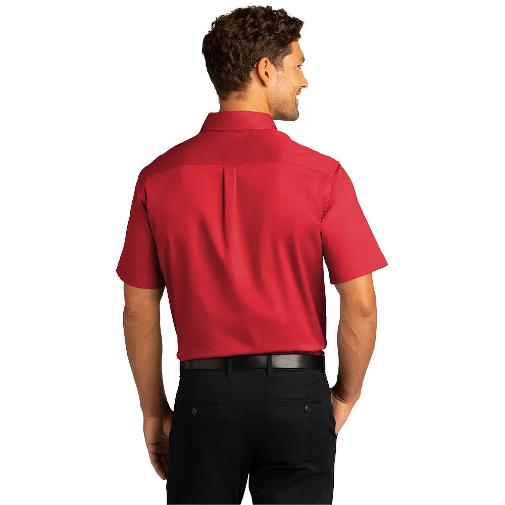 Port Authority® Short Sleeve SuperPro React™ Twill Shirt- Rich Red