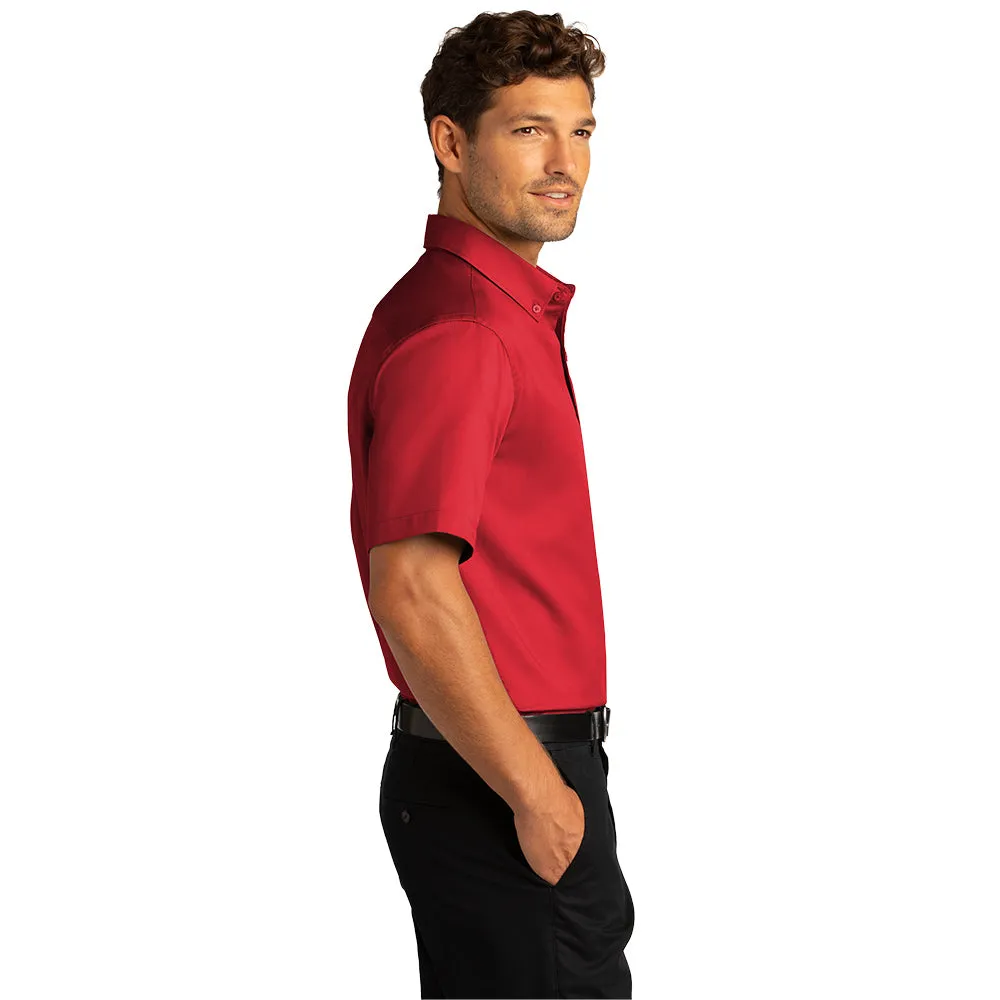 Port Authority® Short Sleeve SuperPro React™ Twill Shirt- Rich Red