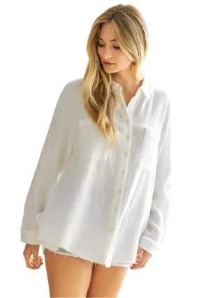 Solid Button Down Long Sleeve Shirt