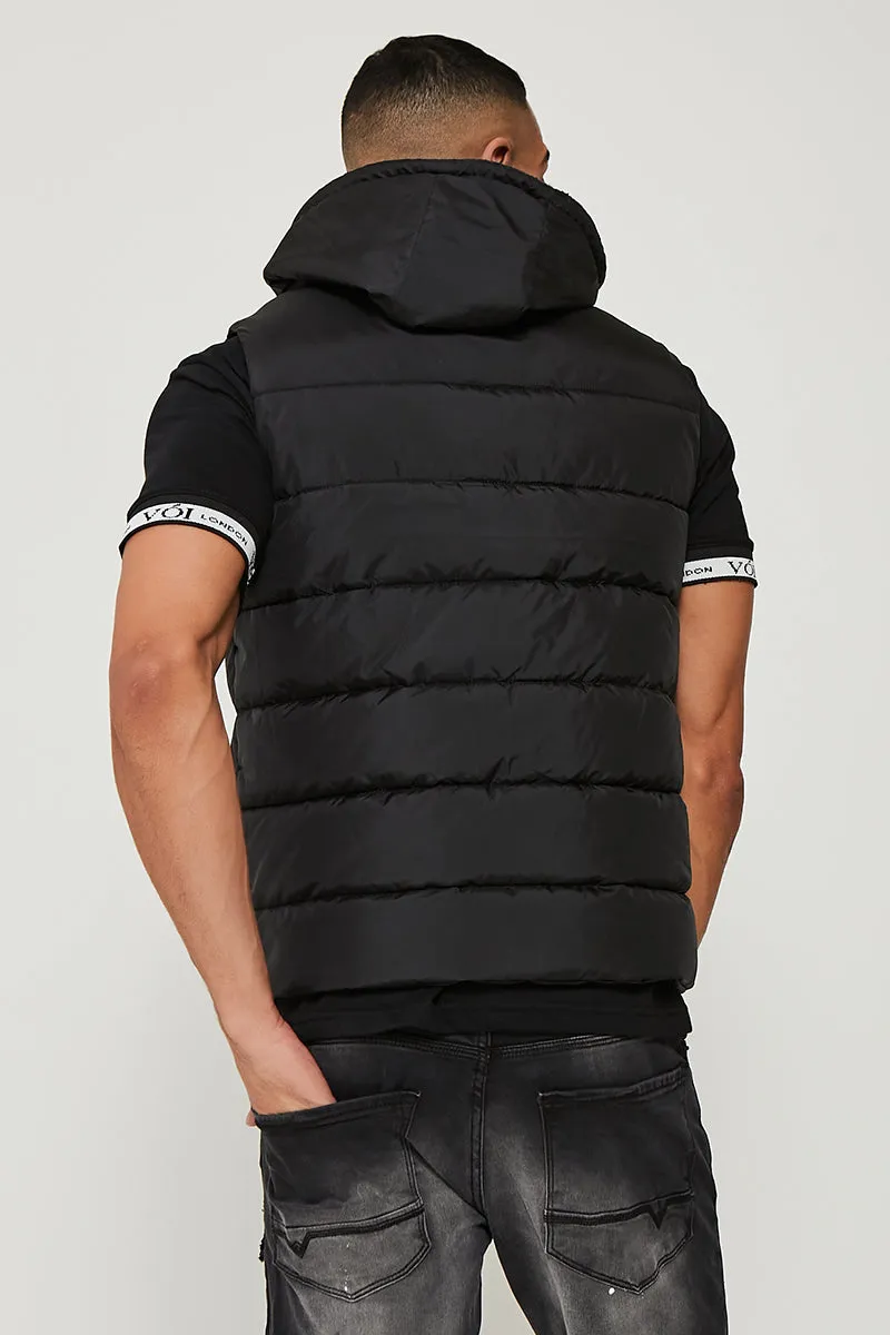 Stamford Brook Hooded Puffer Gilet- Black