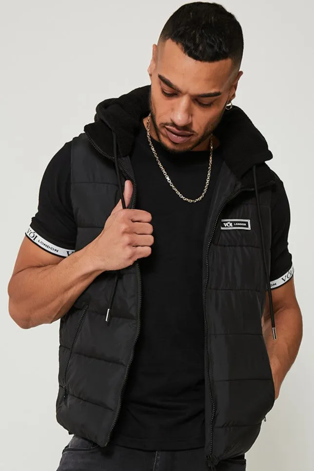 Stamford Brook Hooded Puffer Gilet- Black