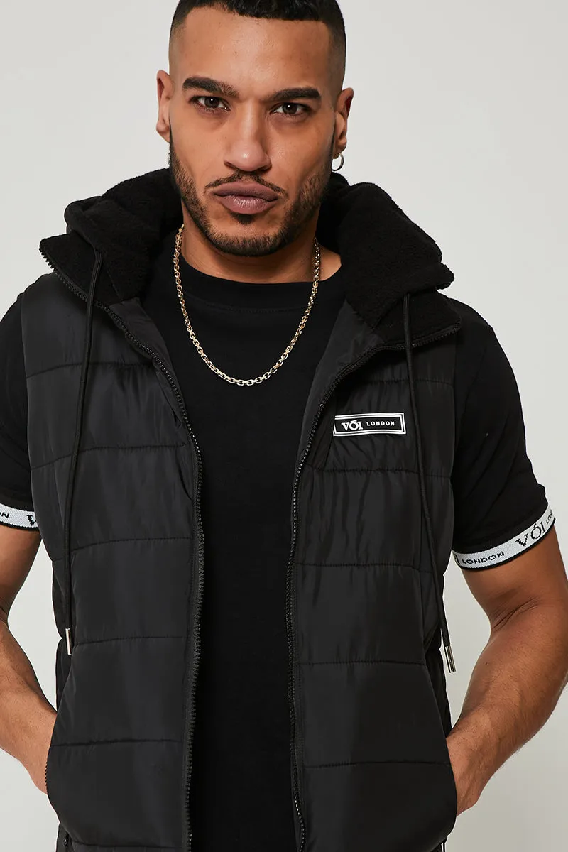 Stamford Brook Hooded Puffer Gilet- Black