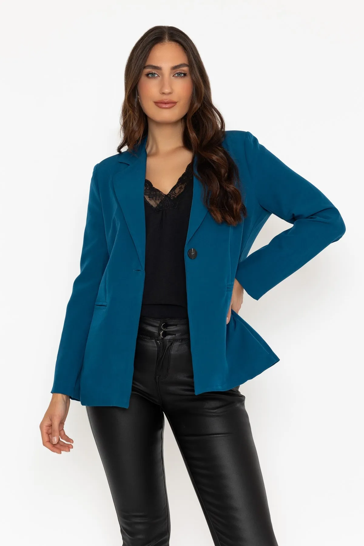 Teal Fitted Blazer