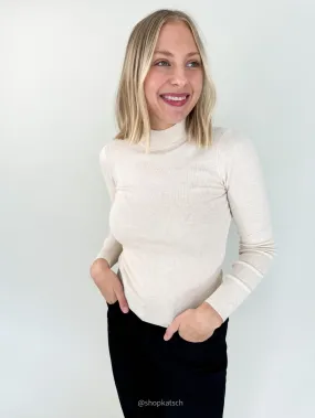 The Lucy Ribbed Mock Neck Sweater