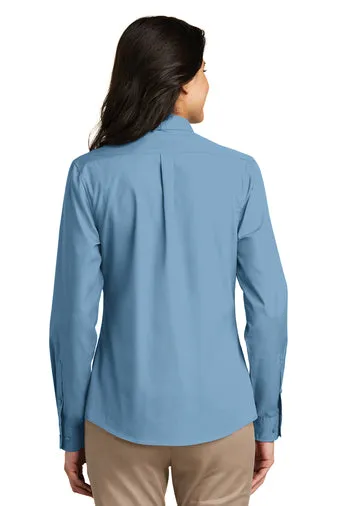 Theta Nu Xi Ladies Long Sleeve Carefree Poplin Shirt